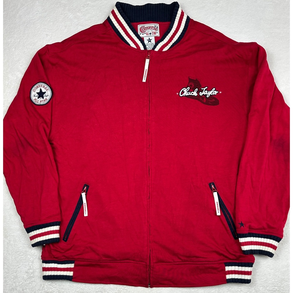 Vintage Converse All Star Chuck Taylor Varsity Track Jacket Mens 2XL Full Zip